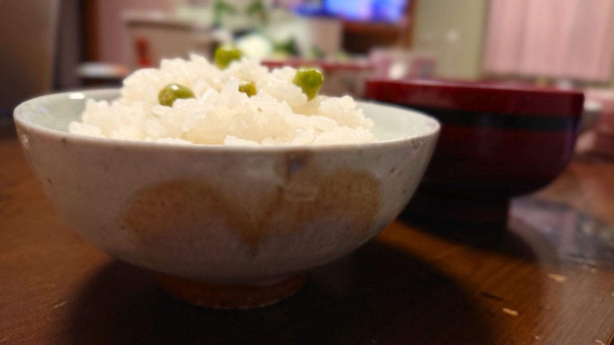 日常の眺め、豆ごはん