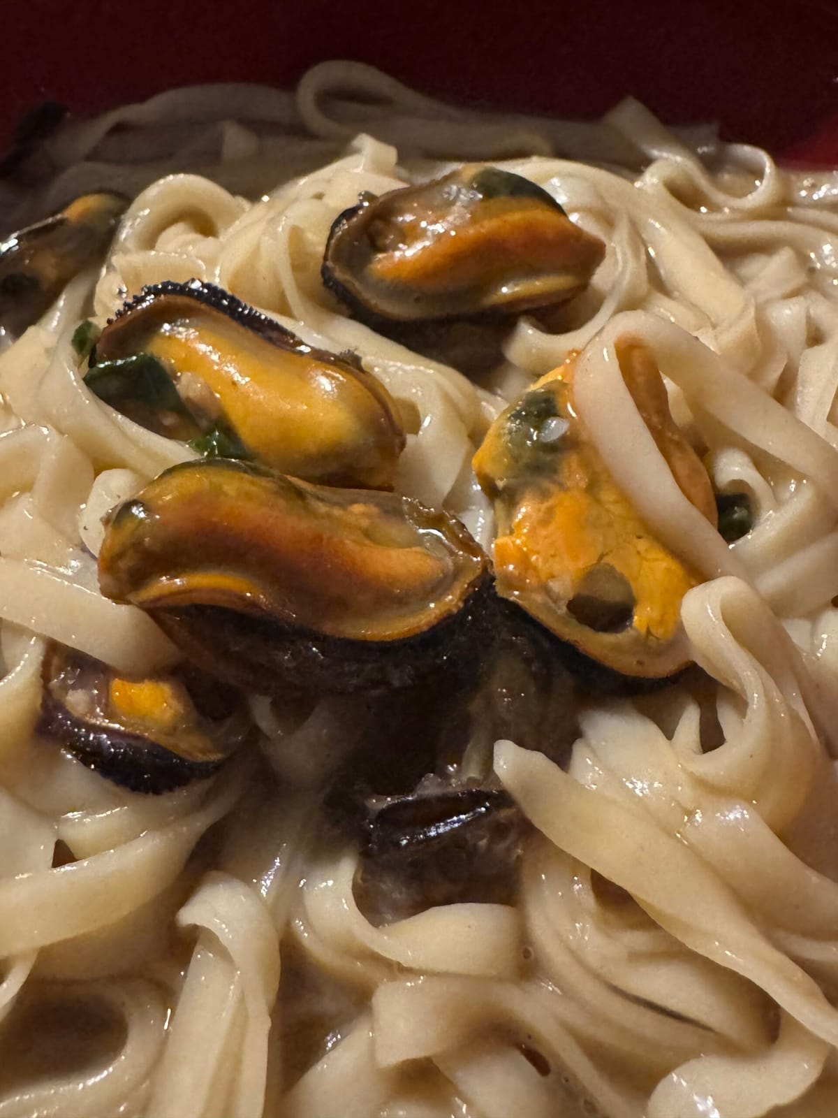 Pasta con mejillones