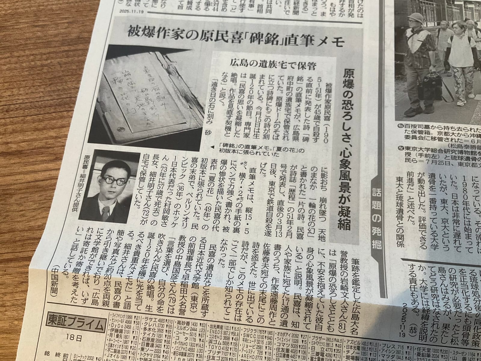 不意打ちの原民喜