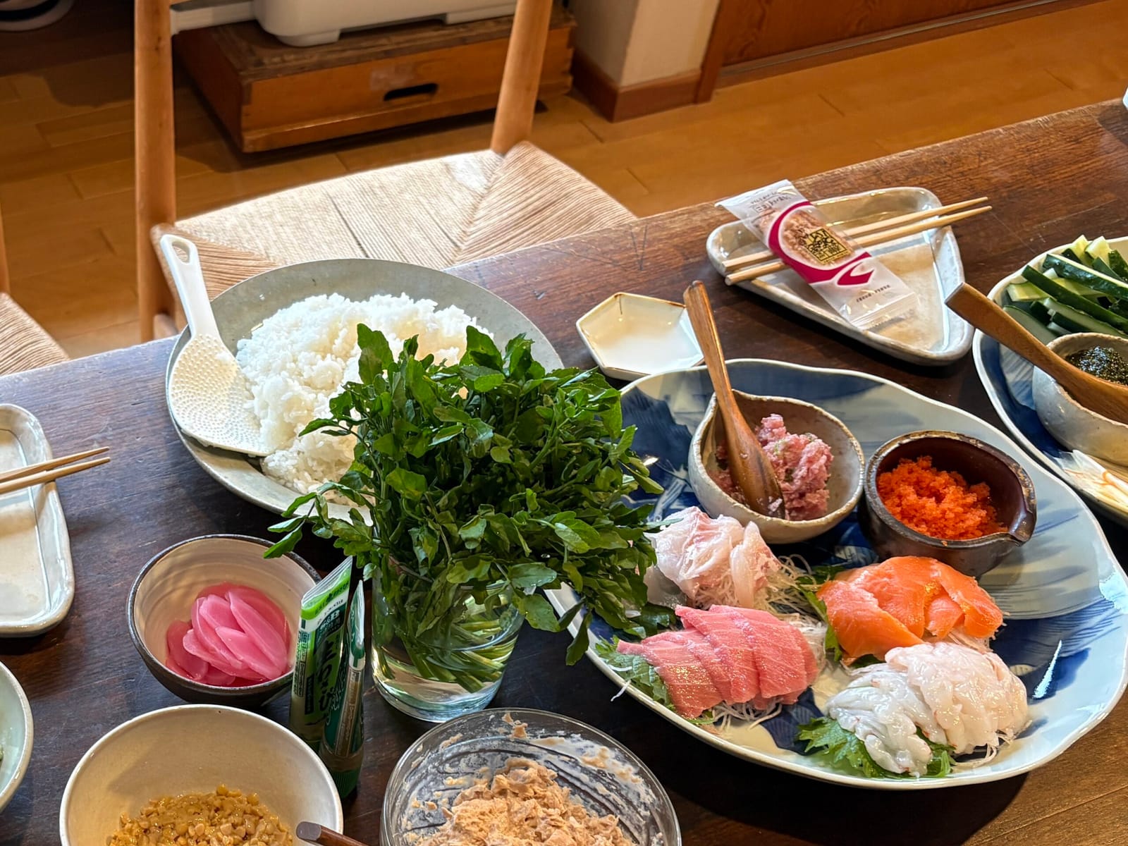 手巻き寿司にはクレソン
