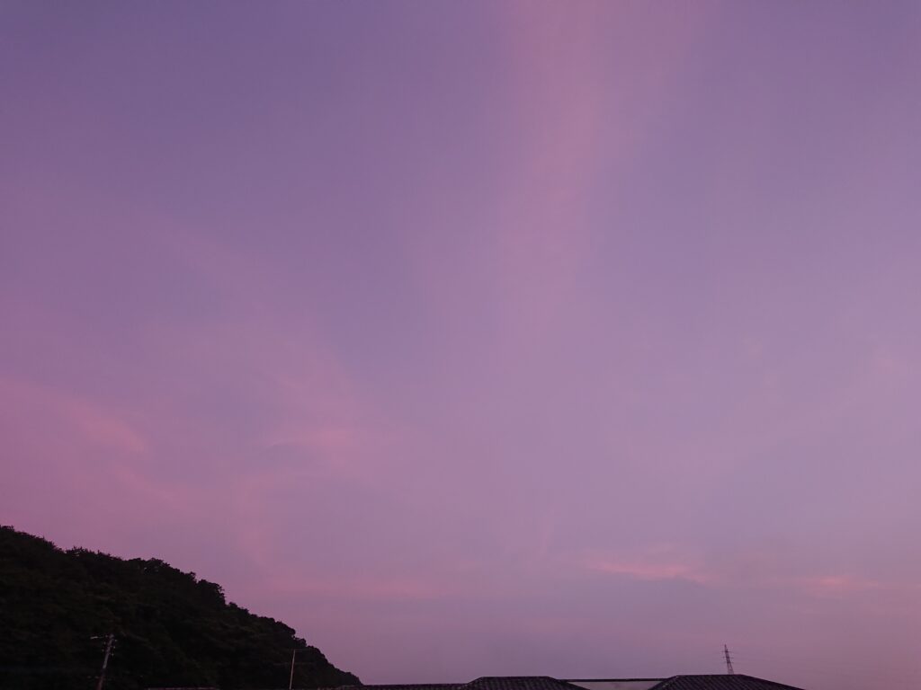 夕立からの夕焼け