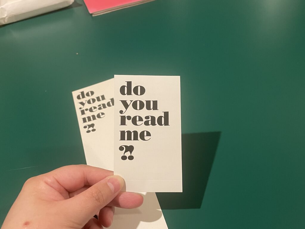 「do you read me?!」TABFで見つけたショップカード