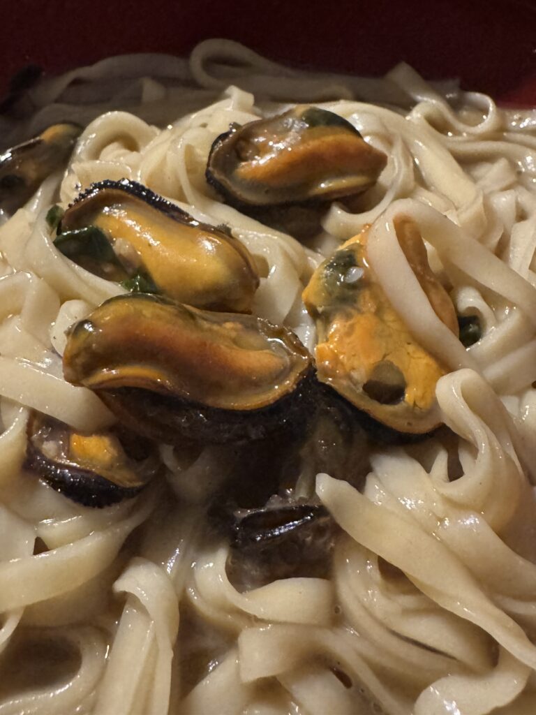 Pasta con mejillones