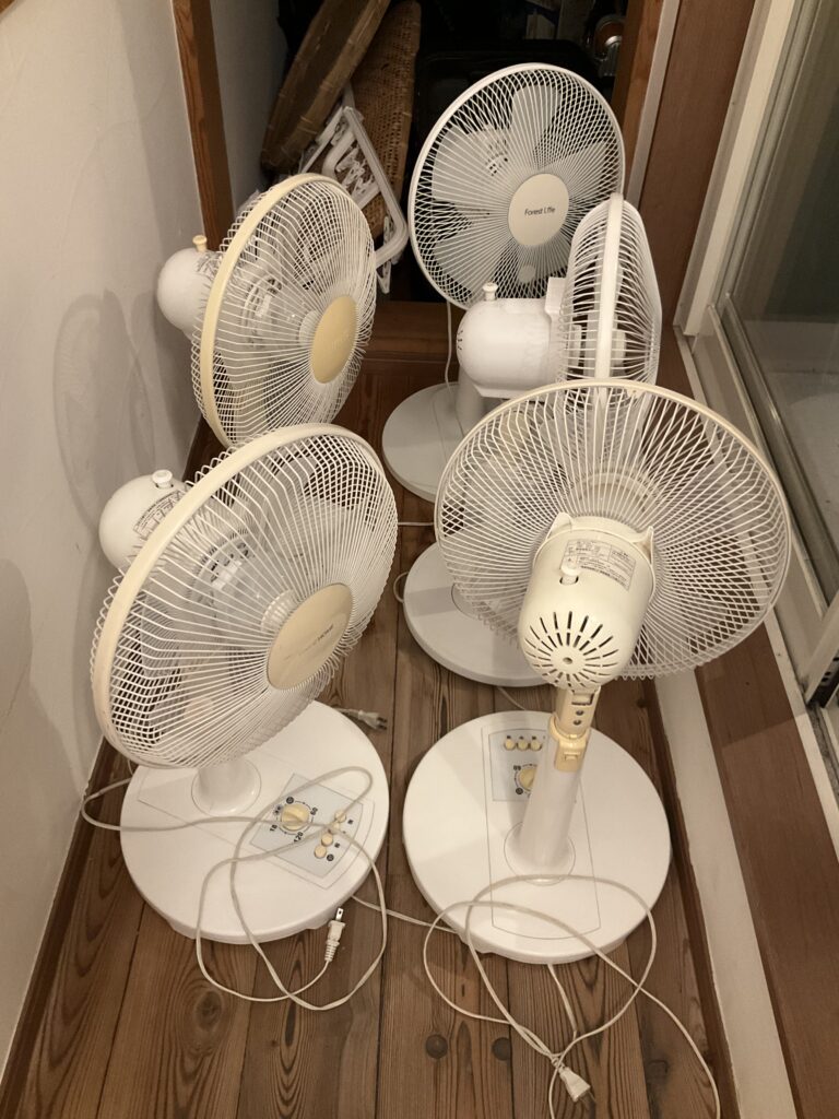 扇風機を洗って片付ける