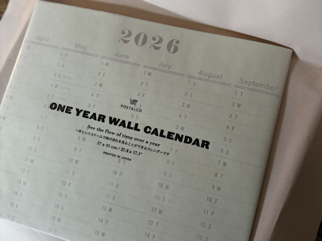 ¥1,650 ONE YEAR WALL CALENDAR（POSTALCO）