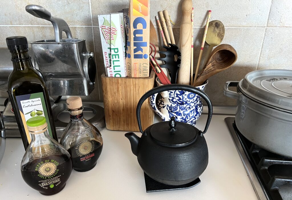 bringing out the cast iron kettle